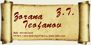 Zorana Teofanov vizit kartica